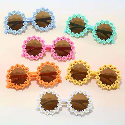 TEMU 6pcs Unisex Kids Sunflower Shaped Cute Glasses, Casual Round Plastic Decorative Glasses With , For Party, Graduation, Birthday Image