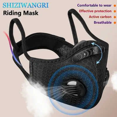 1PC Cycling Mask Activated Carbon Anti-Pollution Washable Sports Mask Outdoor Sports Training Outdoor Sports Mask