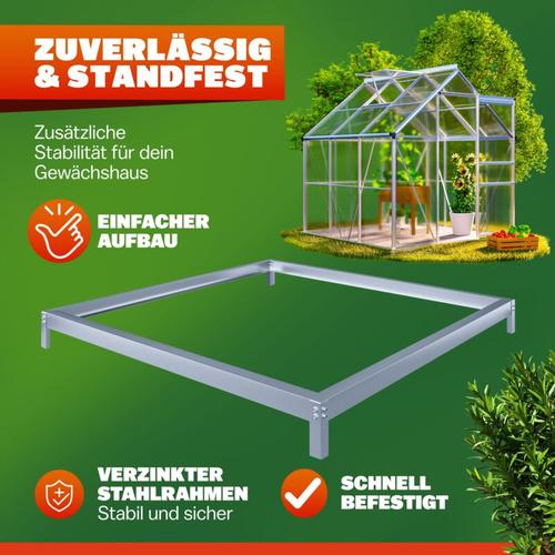 Gardebruk - Fundament für Gewächshaus Stahl verzinkt Sockel Stahlfundament Rahmen inkl.