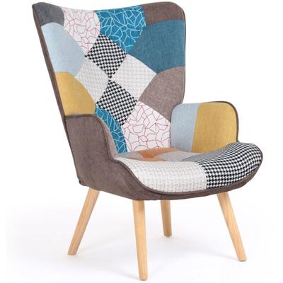 Skandinavischer Sessel ivar mit mehrfarbigem Patchworkstoff Image