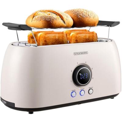 Xxl 4 Scheiben Toaster Beige Digitales Display Toster Großer Toaster Edler Toaster Breiter Toaster