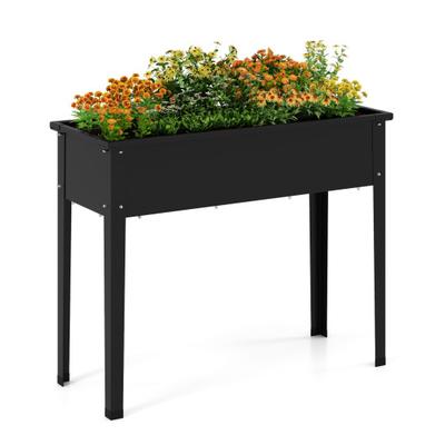 Costway Raised Garden Bed Elevated Metal Planter Box with Legs Drainage Holes-M