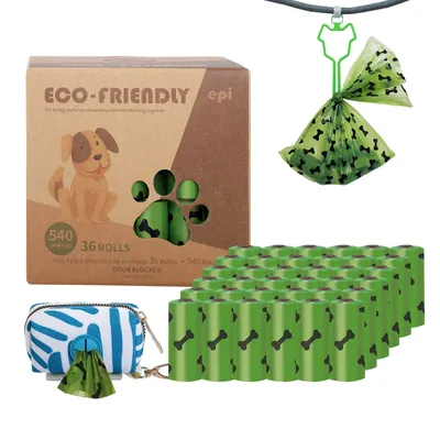 Dog Poo Bags - 540 Counts Biodegradable Poop Waste Bag Refill Rolls for Dogs Large and Leak Proof