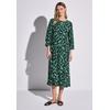 Midikleid STREET ONE, Damen, Gr. 38, EURO-Größen, grün (hunter grün), Stoff, 100% Viskose, bedruckt, casual, normal kniebedeckend, Rundhals, 3/4-Ärmel Bündchen, Kleider, aus Viskose