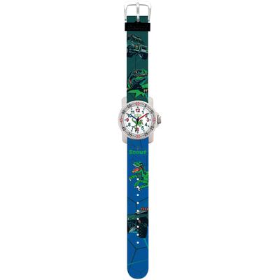 Quarzuhr SCOUT "Action Boys", blau (blau, grün), Armbanduhren, Kinder, Armbanduhr, Kinderuhr, Lernuhr, Geschenkidee, Schulanfang, Jungen,Dino Image