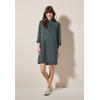 Sommerkleid CECIL, Damen, Gr. M (40), US-Größen, slate khaki, Web, 74% Baumwolle, 24% Polyamid, 2% Elasthan, unifarben, casual, gerade knielang, V-Ausschnitt, 3/4-Ärmel Bündchen, Kleider, mit Knopfleiste