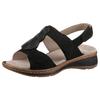 Sandale ARA "HAWAII", Damen, Gr. 38, schwarz, Ziegenveloursleder, unifarben, klassisch, Schuhe, Sommerschuh, Sandalette, Keilabsatz, in Bequemweite G (= weit)