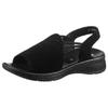 Riemchensandale ARA "HAWAII", Damen, Gr. 40, schwarz, Veloursleder, unifarben, feminin, Schuhe, Sommerschuh, Sandalette, Keilabsatz, mit Stretch-Bänder, G-Weite