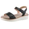 Sandalette ARA "BILBAO", Damen, Gr. 38, blau (nachtblau), Glattleder, unifarben, casual, Schuhe, Sommerschuh, Sandale, Keilabsatz, Klett, Weite G (weit), Topseller