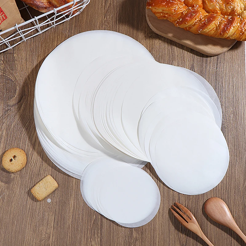 50 Stück Backen geöltes Papier Kreis Pergament papier Multifunktion liner Grill ofen Paste tchen Hamburger Papier Dampfer Liner Backwerk zeug Image