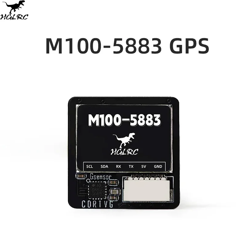 HGLRC M100-5883 M10 GPS-Modul mit Kompass, Keramikantenne, integrierte LED-Anzeigen, 21 x 21 mm, für RC-Flugzeug, FPV, große Reichweite