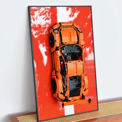 Display-Wallplatte für LEGO Technic Porsche 911GT3 RS 42056, Sammlerstücke für Erwachsene für Lego-Auto-Wandhalterungsbausteine