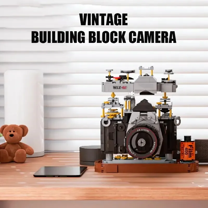 Kreative experte moc WLZ-6F vintage kamera film slr kamera vidicon modell 1027pcs bausteine ziegel puzzle spielzeug für geschenk Image