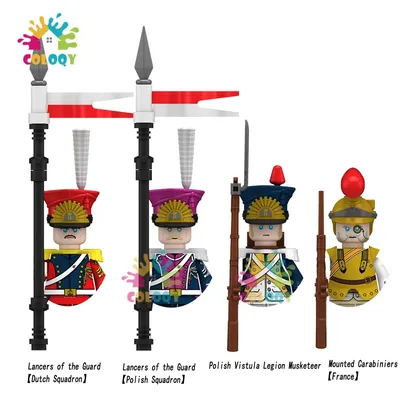 Neues Kinderspielzeug Napoleonische Kriege Bausteine 4-seitig bedruckte allgemeine Soldaten Image