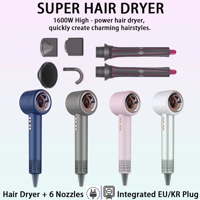 1600 W Hochleistungs-Haartrockner mit Haarpflege mit konstanter Temperatur, negativem Ionen-Styling-Werkzeug für den privaten und professionellen Salon Image