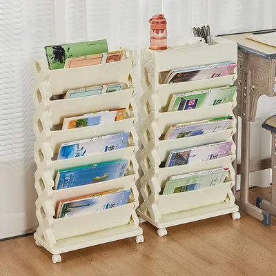 Bookshelf storage rack, floor to ceiling household simple bookshelf, living room, bedroom corner storage rack