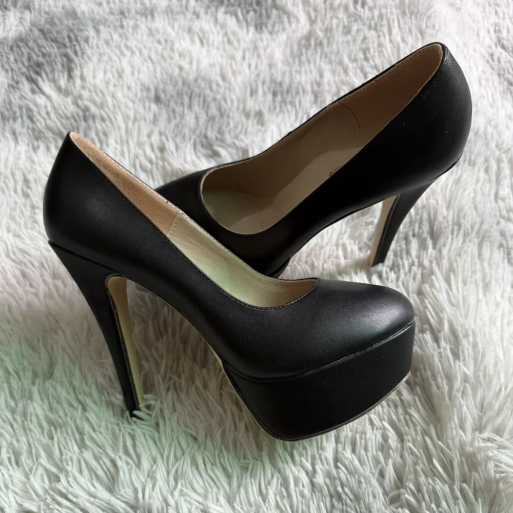 Damen High Heels 14 cm Extrem Stripper Pole Dance Stilettos Sexy Plateaupumps Matte Runde Zehen Partykleid Hochzeitsschuhe Image