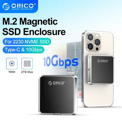 ORICO Magnetisches M.2 2230 NVMe SSD-Gehäuse Magsafe SSD-Gehäuse USB C 3.2 Gen2 zu NVMe PCI-E für iPhone 15 Pro Max ProRes MacBook