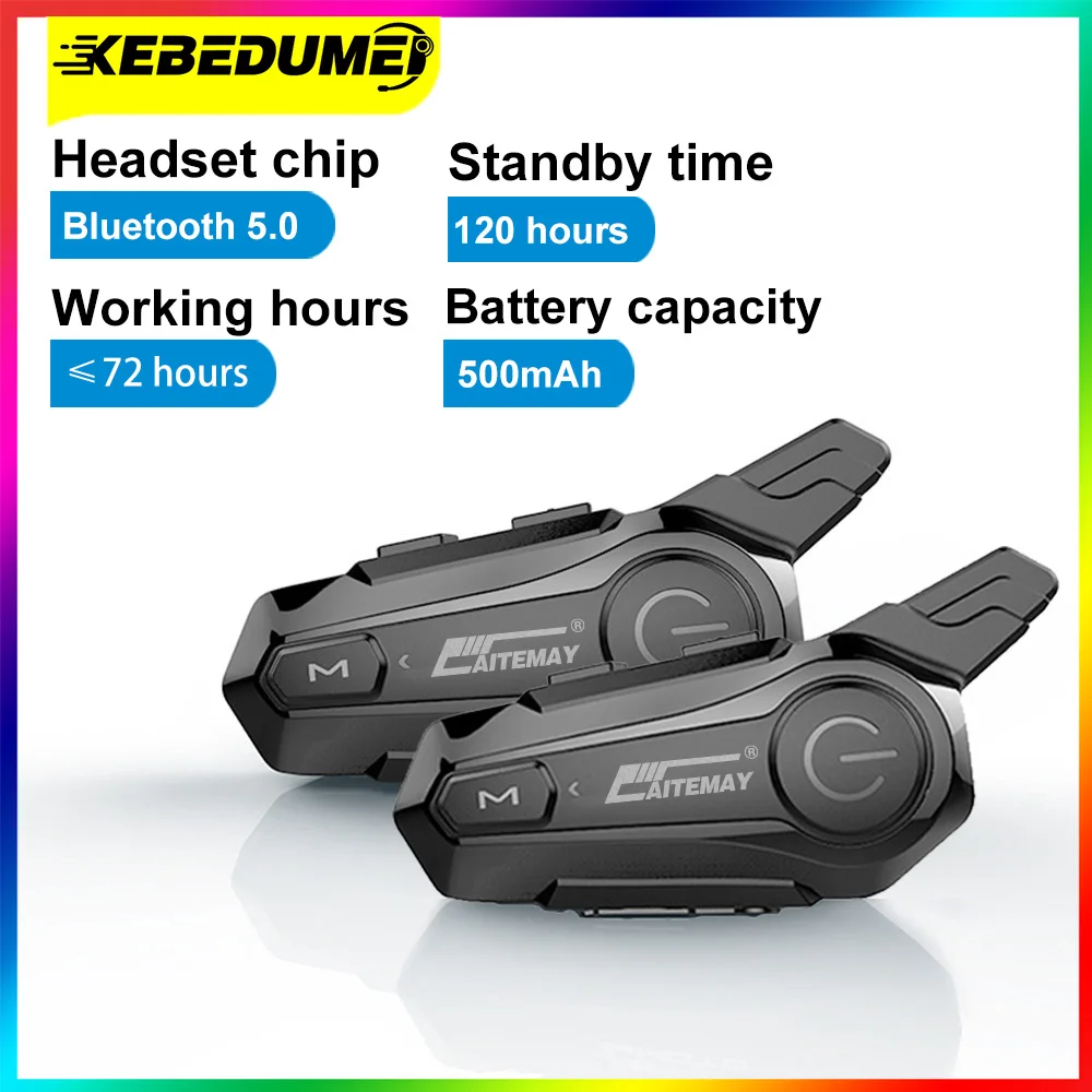 1 pz/2 pezzi interfono Bluetooth casco moto auricolare bluetooth per 2 ciclisti intercomunicador auricolare interfono moto senza fili