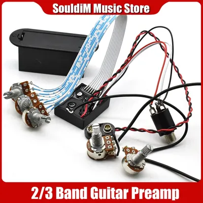2/3 Band Eq Equalizer Preamp Circuit Active Bass Pickup 4/5 Control Knobs Guitar Pickup Control