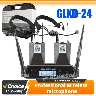 High Quality！GLXD24 Professional Dual Wireless Microphone 600-699MHz System Stage Performances UHF