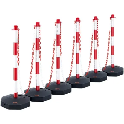 Adjustable Traffic Delineator Post Cones, 6 Pack, Traffic Safety Delineator Barrier with Fillable