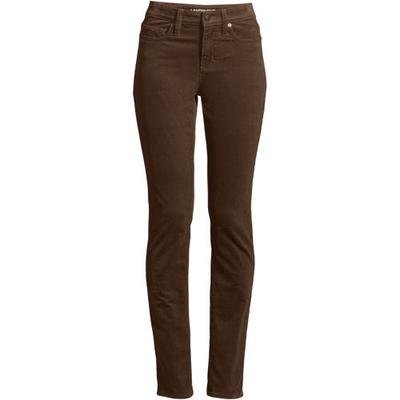 Straight Leg Needlecord Jeans, Mid Rise, Women, size: 28/32, plus, Brown, Cotton-blend, by Lands' End