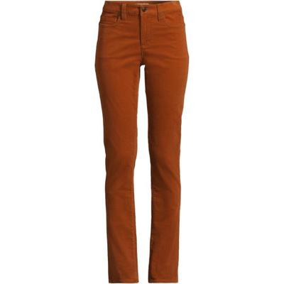 Straight Leg Stretch Cord Jeans, Mid Rise, Women, size: 18 34, regular, Orange, Cotton-blend, by Lands' End