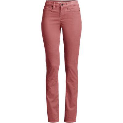 Straight Leg Stretch Cord Jeans, Mid Rise, Women, size: 14 34, regular, Red, Cotton-blend, by Lands' End