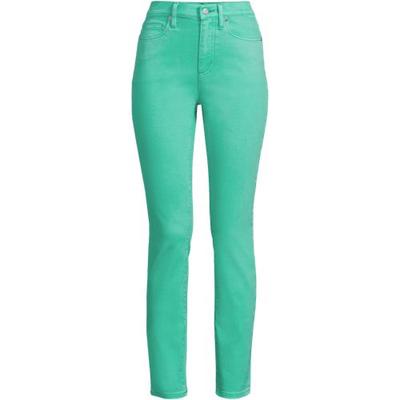Slim Leg Ankle Jeans, High Waisted, Women, size: 12, regular, Green, Spandex/Cotton-blend/Poly-blend, by Lands' End