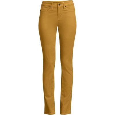 Straight Leg Needlecord Jeans, Mid Rise, Women, size: 22/28, plus, Yellow, Cotton-blend, by Lands' End