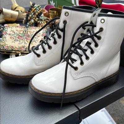 Adidas Shoes | Dr Martens White Lace-Up Women's Boots | Color: Black/White | Size: 6