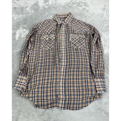 Levi's Shirts | Vintage Levi's Big E Long Sleeve Pearl Snap Shirt Men's Size Large Yellow | Color: Yellow | Size: L
