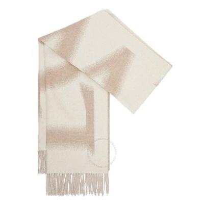 Wool- Cashmere Logo Detailed Fringed Scarf