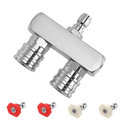 High Pressure Washer Connector, 2in 1 Electric Washer Nozzle, High Pressure Washer Dual Nozzle, with 4 High Pressure Washer Nozz