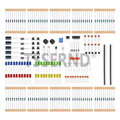 Neue elektronische Komponenten Basic Starter Kit für Arduino UNO MEGA2560 Raspberry Pi mit LED-Summer-Kondensatorwiderstand Image