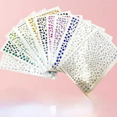 1 stücke Diamant Perle 3D Bunte Aufkleber für Auge Gesichts Aufkleber Kinder Handbücher Acryl Nail art Decorat dyli Körper Aufkleber Image