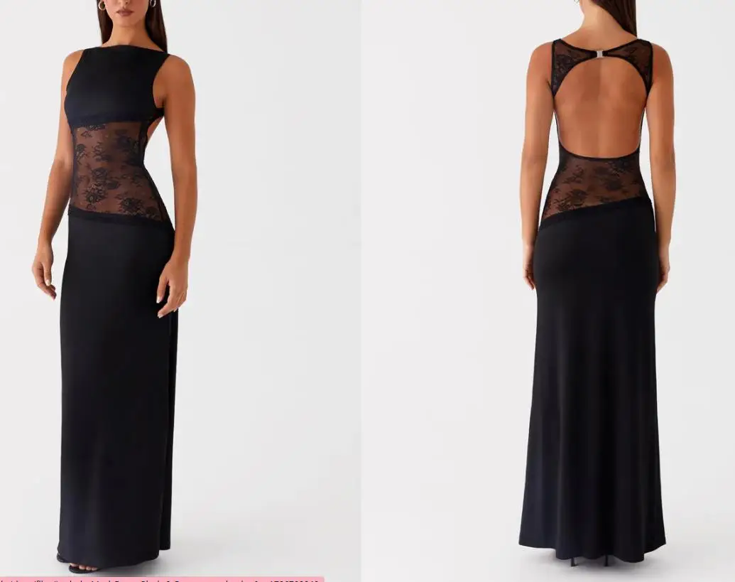 Elegantes Spitzen-Patchwork-Kleid – perfekt für den Sommer in Schwarz, Blau, Lila oder Rosa – S, M, L