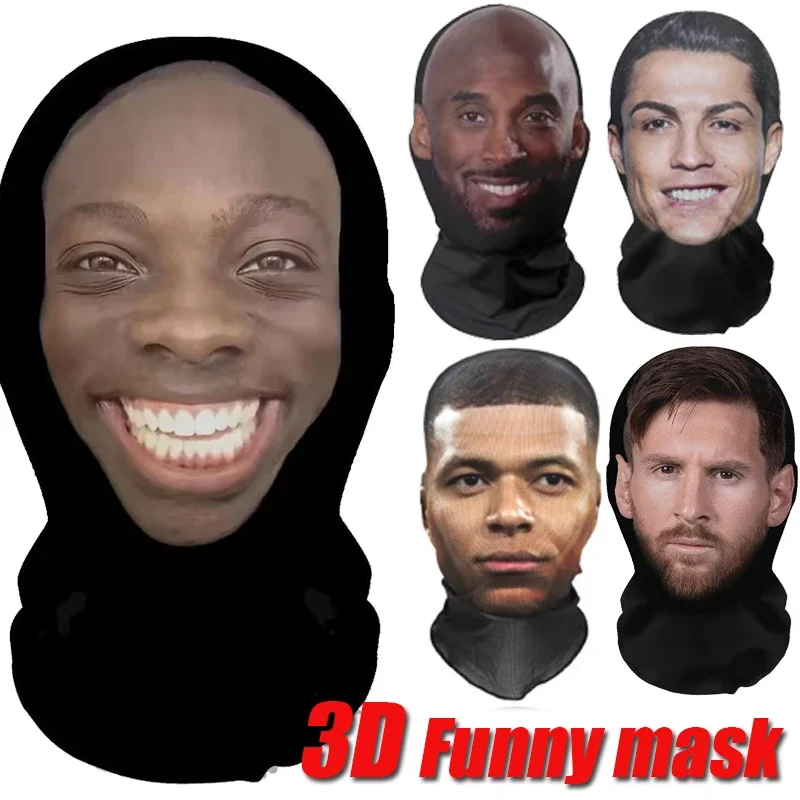 Neue 3D-gedruckte Kanye-Maske, elastische Mesh-Vollgesichtsmaske für Männer und Frauen, Cosplay-Kopfbedeckung, Hip-Hop-Mode, Sturmhaube, Kapuze, Hut, Kopfbedeckung