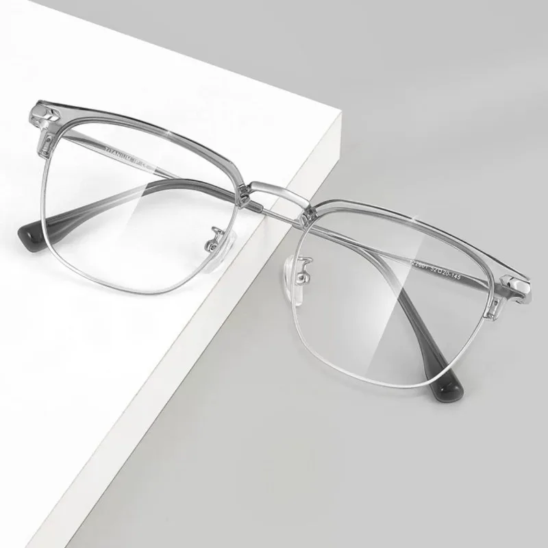 Koreanische Quadratische Metallrahmen Brille für Frauen Männer Anti-Blaulicht Brillen Unisex Outdoor Street Brillen Image