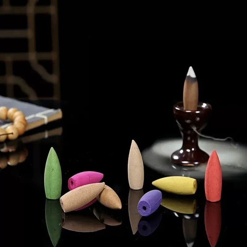 30 teile/beutel Natürliche Rückfluss Weihrauch Kegel Sandelholz Lavendel Düfte Gemischten Geschmack für Zuhause Jasmin Großen Kegel Weihrauch Yoga Decorat Image