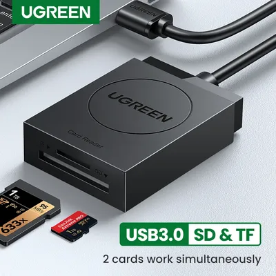 UGREEN Card Reader USB3.0 to SD Micro SD TF Card Adapter for Laptop PC USB to Multi Card adapter
