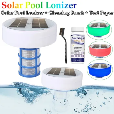 Copper Pool Ionizer Floater Keeps Pool Cleaner and Clear Solar Copper Pool Ionizer 85% Less Chlorine Auto Switch Up To 35000 Gal