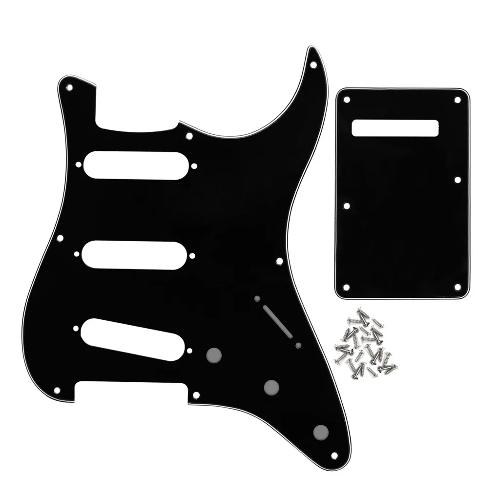 FLEOR Set di piastre posteriori per chitarra SSS con battipenna ST vintage a 8 fori e viti per parti di chitarra elettrica, 7 colori a scelta