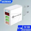Adattatore da parete per ricarica rapida per caricabatterie USB a 3 porte con display digitale a LED per Samsung S23 Xiaomi 14 Pro Huawei Mate 60 Redmi