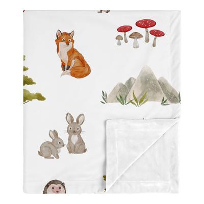 Sweet Jojo Designs Woodland Forest Animals Boy Girl Gender Neutral Unisex Baby Receiving Security Swaddle Blanket Bear Hedgehog