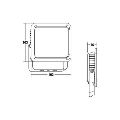 BRUMBERG Neo Midi LED-Fluter, Breite 23,3 cm 4000K, schwarz, Aluminium Image