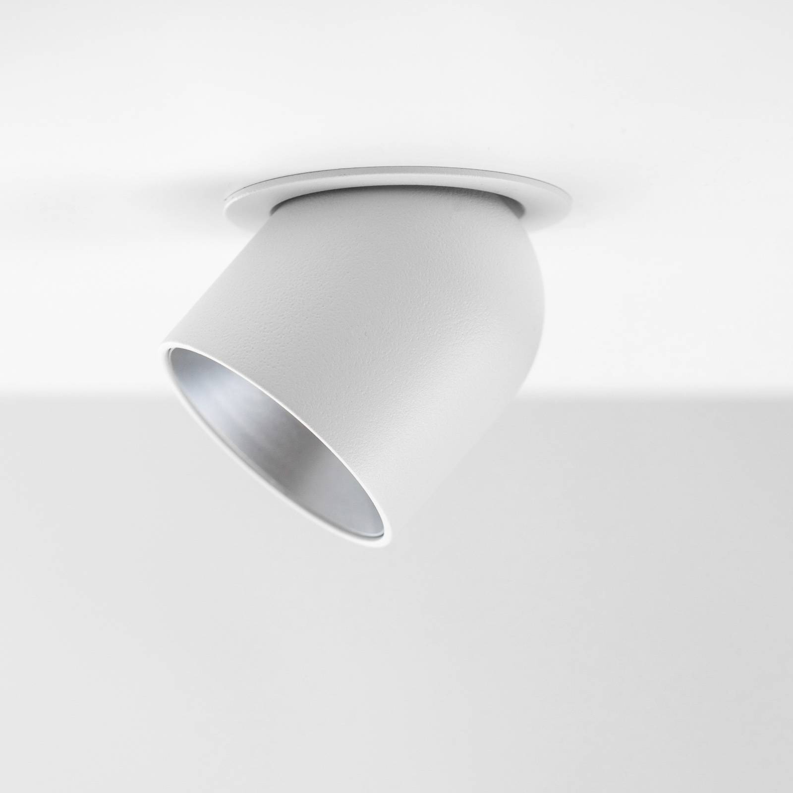 The Light Group SLC Cup LED-Einbaudownlight weiß/silber 2.700K Cup, dimmbar, weiß / opal, für Wohn- / Esszimmer, Aluminium, Modern, Shop-Einbauleuchten