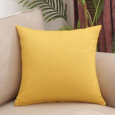 Gelb, 40 x 40 cm) Kissenbezug, 2er-Set, Leinen-Sofa-Kissenbezug in reinen Farben für Zuhause, Image