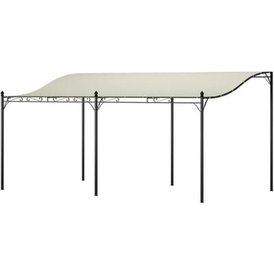 Outsunny Anbaupavillon Pergola mit Dach, Wasserabweisend Pavillon Vordach, freistehend Image